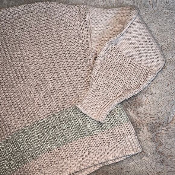 NWT 360 Sweater Italian Yarn Linen-Blend Open Knit Cardigan Size Medium - Picture 10 of 13